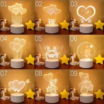 3D LED Lamp Creative 3D LED Night Lights Novelty Illusion Night Lamp 3D Illusion Table Lamp for Home Decorative Light